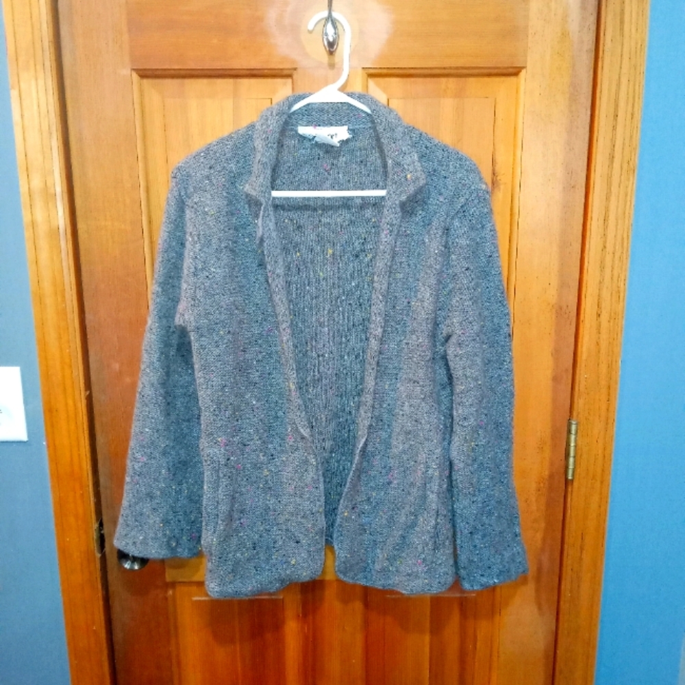 Ciaosport ltd. 100% wool gray cardigan sweater size S